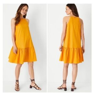 Ann Taylor Mustard Yellow Midi Dress XS